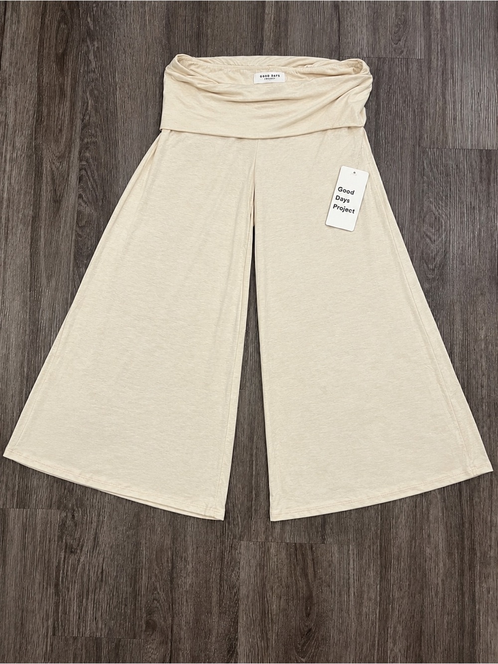 Wide-Leg Lounge Pants in Cream | GAUCHOS